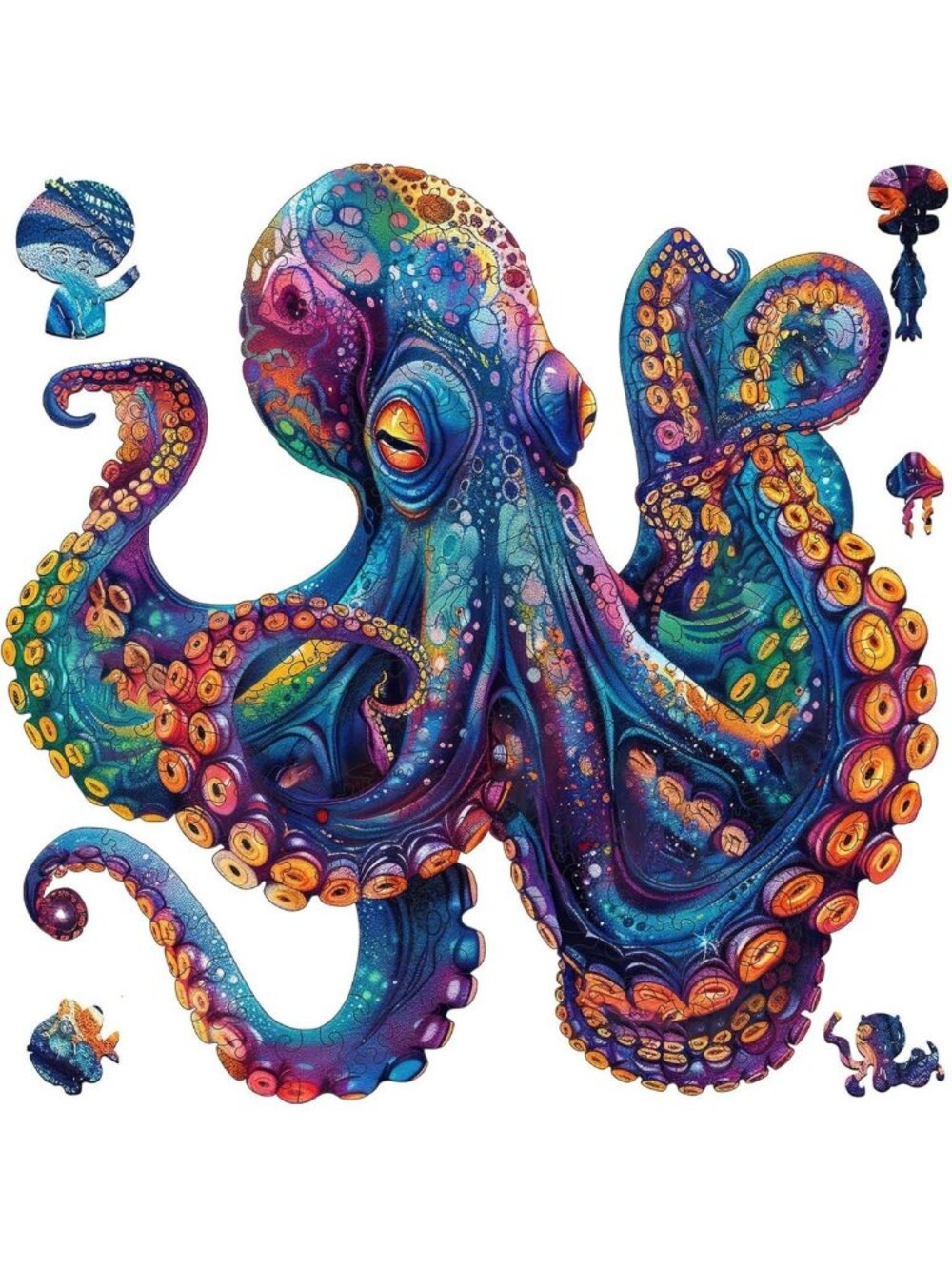 500-Piece Wooden Octopus Jigsaw Puzzle for Adults - Fun Brain Teaser Activity